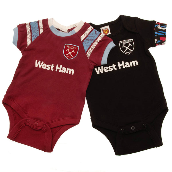 West Ham United FC Cute Baby Bodysuits 2 pack