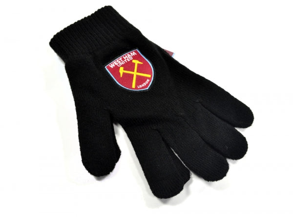 West Ham United FC - Adult Black Knitted Gloves