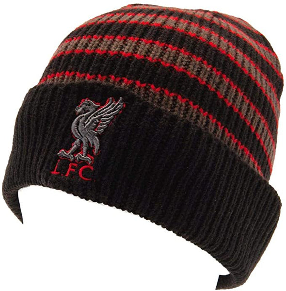 Liverpool FC Charcoal Striped Knit Turn Up Hat