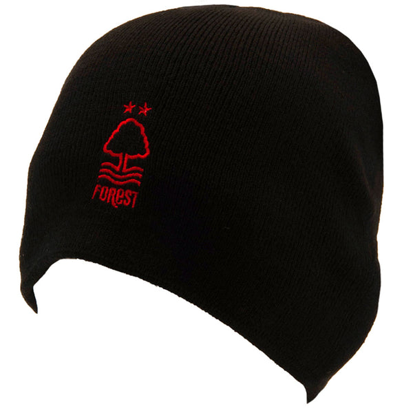 Nottingham Forest FC Black Crest Knitted Beanie Hat