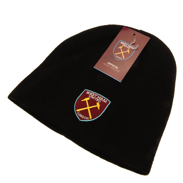 West Ham United FC Black Crest Knitted Hat