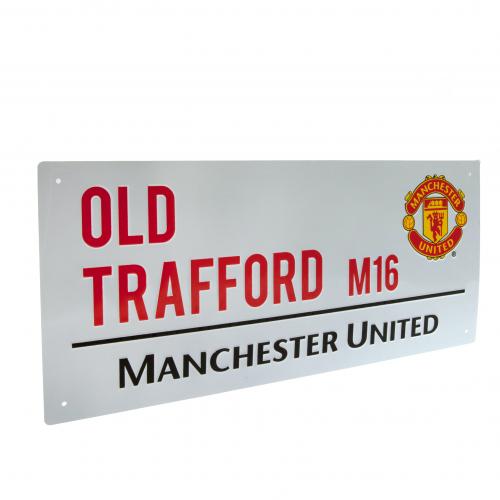 Manchester United FC Old Trafford White Street Sign