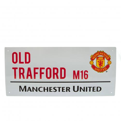 Manchester United FC Old Trafford White Street Sign