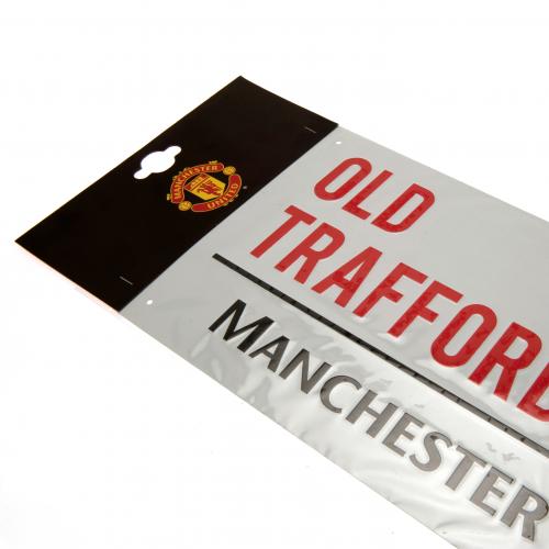 Manchester United FC Old Trafford White Street Sign