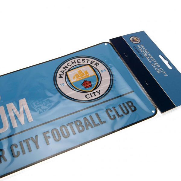 Manchester City FC Etihad Stadium Blue Street Sign