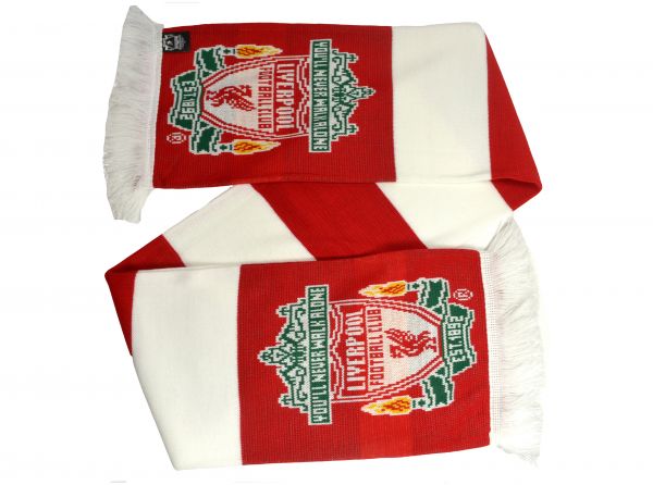 Liverpool FC Crest Striped Scarf