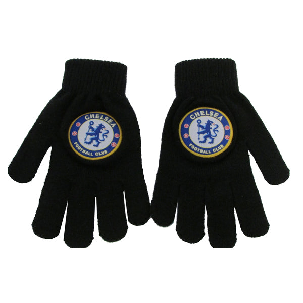 Chelsea FC  Adult Black Knitted Gloves