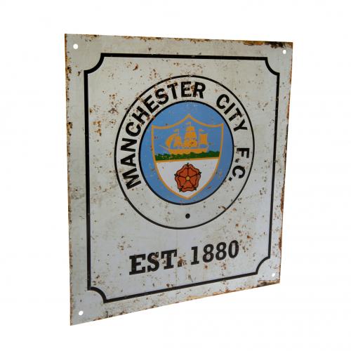 Manchester City FC Retro Metal Sign