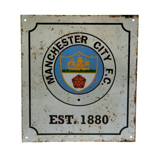 Manchester City FC Retro Metal Sign