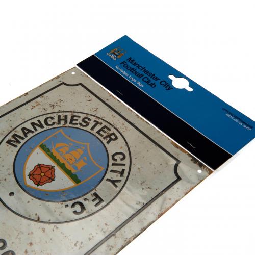 Manchester City FC Retro Metal Sign