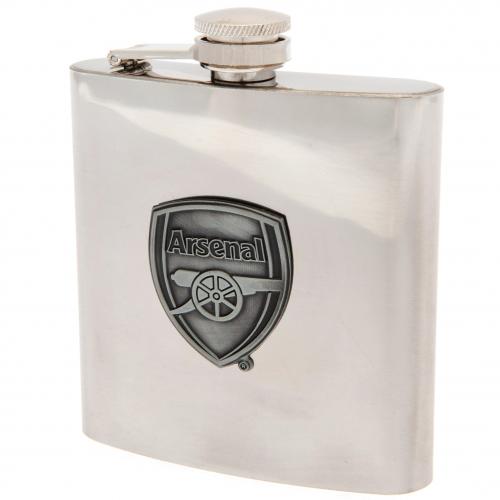Arsenal FC Chrome Hip Flask In Gift Box