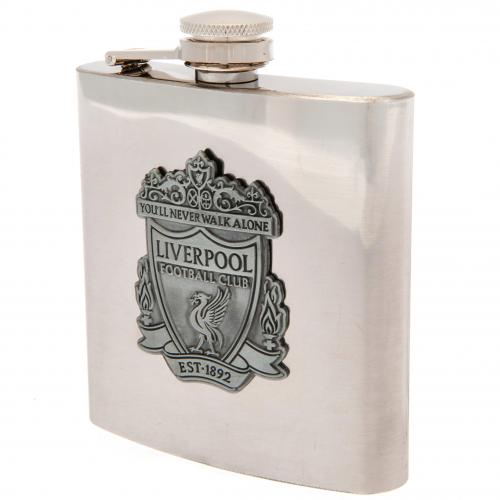 Liverpool FC  Chrome Hip Flask In Gift Box