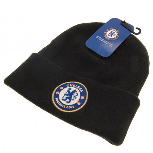 Chelsea FC Turn Up Black Knitted Hat